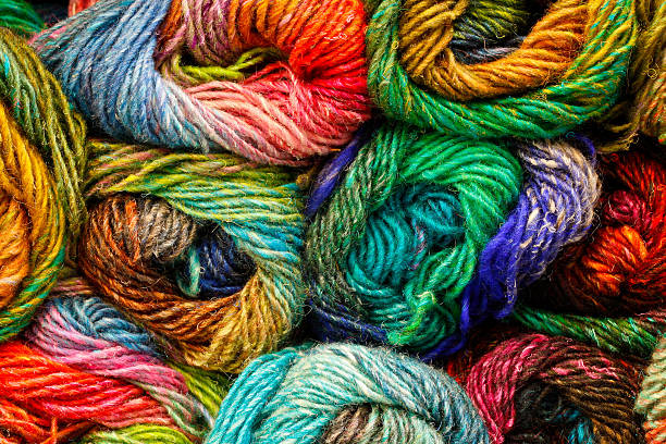 Multi-Colored Yarn (Silk Garden) stock photo - Art And Craft