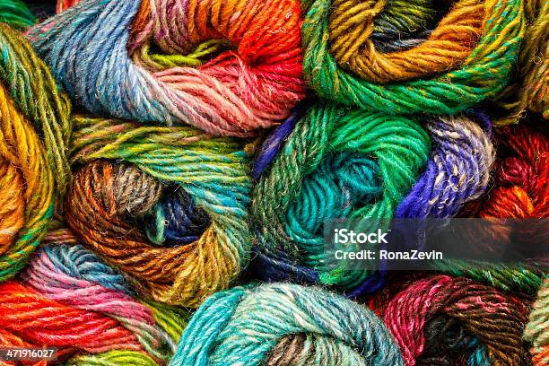 Multicolored Yarn Stock Photo - Download Image Now - Art And Craft