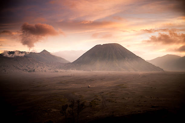 Landscape of volcanos in Bromo Tengger Semeru National Park,