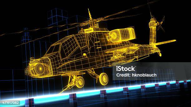 Game Design Wireframe Helicopter Stock Photo - Download Image Now - Helicopter, Apache Helicopter, Technology