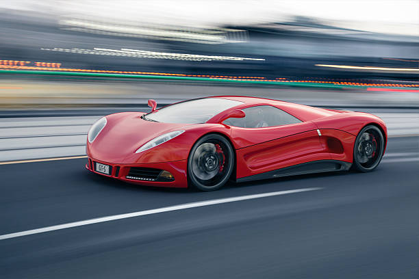 istock Fast sports car in red driving 471917131