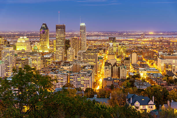 istock Aerial View Montreal City at Night, Canada 471918009