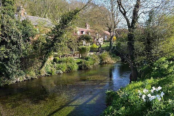 rzeka lea w lemsford, hertfordshire - rzeka lea zdjęcia i obrazy z banku zdjęć