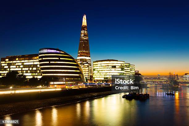 The Shard City Hall Thames River At Dusk London England Stock Photo - Download Image Now