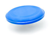 3D graphic of blue frisbee isolated on white background