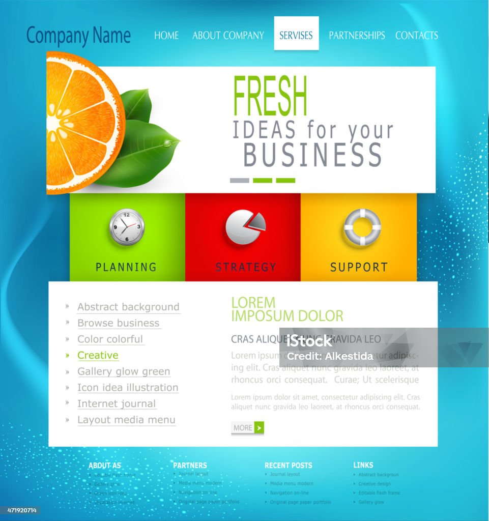 vector  template   business website .com stock vector