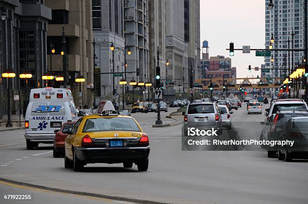 Chicago Street Scene Stock Photo - Download Image Now - Ambulance, Building Exterior, Built Structure