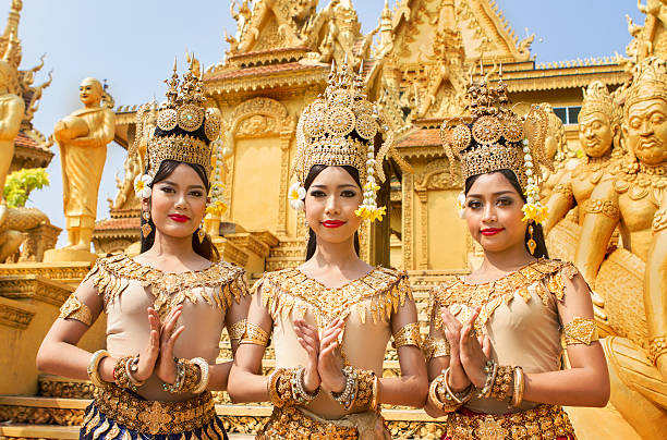 Apsara greeting stock photo