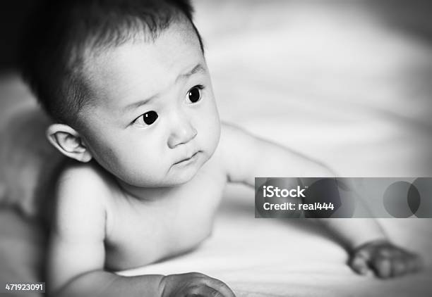 Ładny Asian Baby Uśmiech Twarz Zbliżenie - zdjęcia stockowe i więcej obrazów 0 - 11 miesięcy - 0 - 11 miesięcy, 2-5 miesiące, 6 - 11 miesięcy