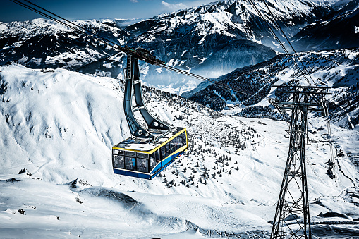 Cable car at ski resort