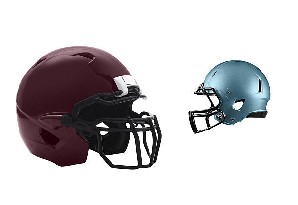 istock Football Helmets on white 471925922