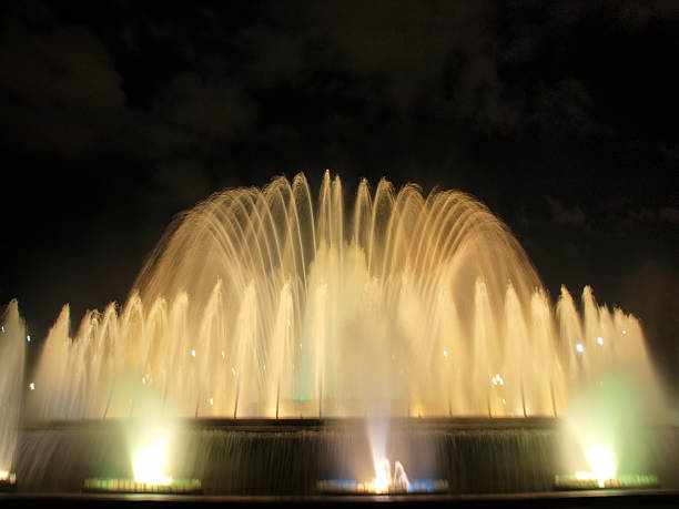 istock Montjuic fountain at night 471928679
