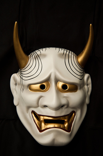 Creepy Clown Latex Mask Isolated Against White Background