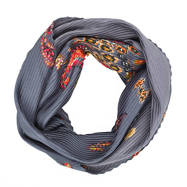istock Silk scarf. Gray silk scarf isolated on white background 471931164