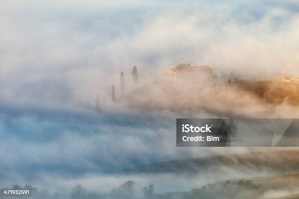 Foggy Landscape Orcia Valley Tuscany Italy Stock Photo - Download Image Now - Abstract, Agricultural Field, Agriculture