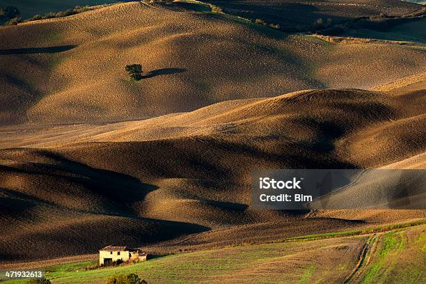 Foto de Paisagem De Colinas Em Pôrdosol Luz Toscana Itália e mais fotos de stock de Solidão