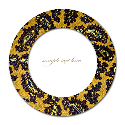 Concept of circle with paisley pattern and empty place for text