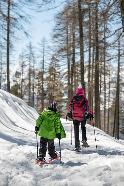 istock Mother and Son Snowshoeing 471937095