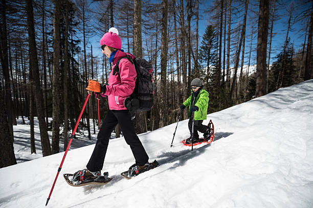 istock Mother and Son Snowshoeing 471937187