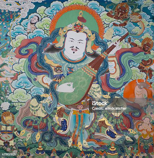 Acient Thangka In Tibet Tempio - Fotografie stock e altre immagini di Cultura cinese