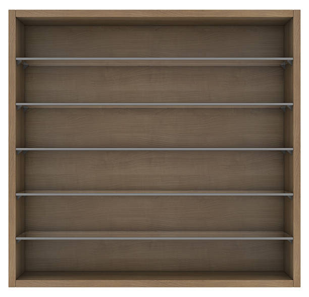 istock Wooden and glass shelves 471938909