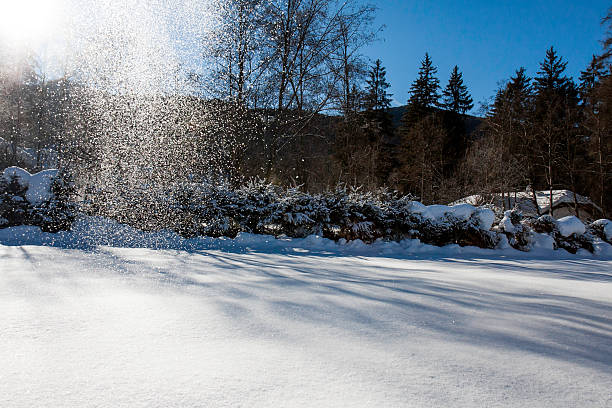 Snow flurries stock photo