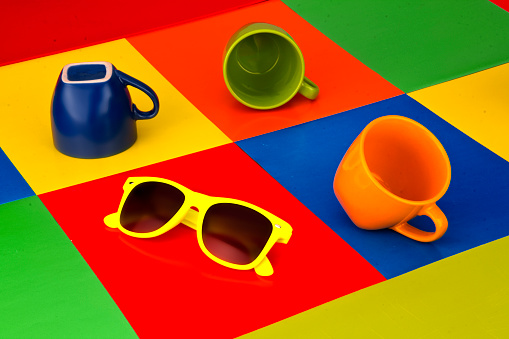 Design for advertising, colorful cups