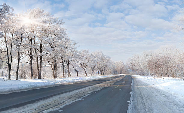 istock Beautiful winter landscape with a highway 471944149
