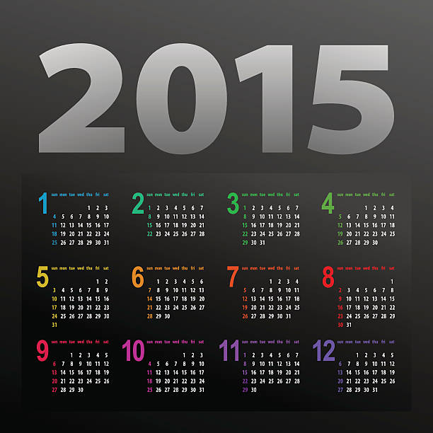minimalistic 2015 calendar vector art illustration