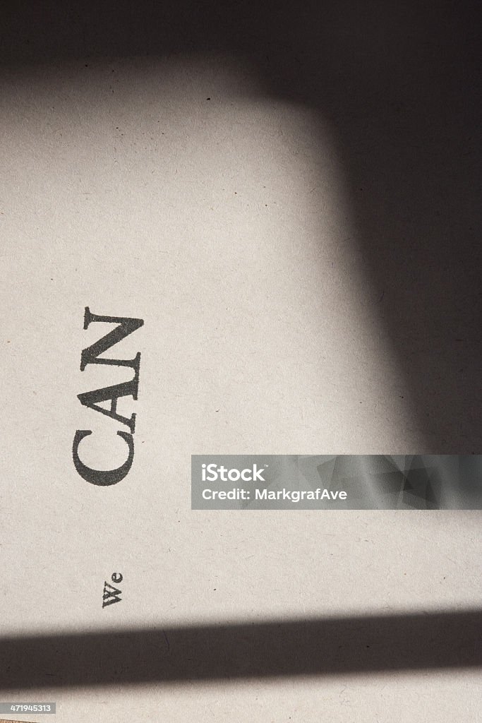 We can, background. We can concept, background. Printed on paper. Achievement Stock Photo
