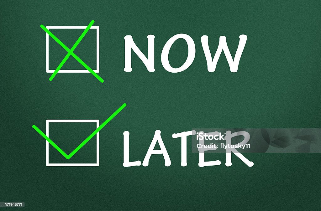 now and later choice Asking Stock Photo