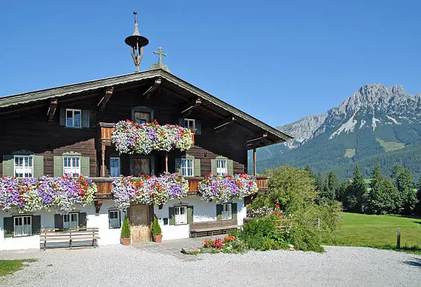 traditional tyrolean house in Ellmau,Tyrol,Austria