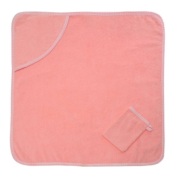 istock pink bathing baby towel on a white background 471946621