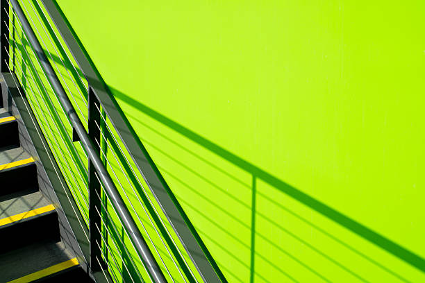 istock Stairs, staircase with green wall 471948279