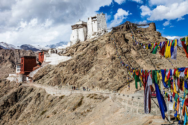 istock Buddhist monastery in Leh at sunset with dramatic sky. 471950025
