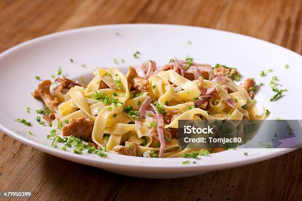 Eating Food Stock Photo - Download Image Now - Chanterelle, Ham, Spaghetti