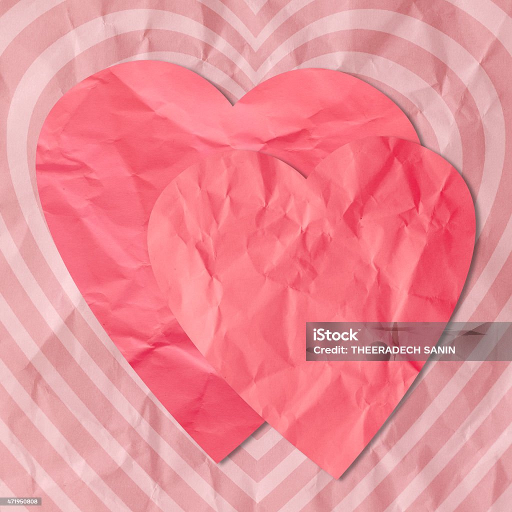 Heart paper Red hearts put on paper background. 2015 Stock Photo