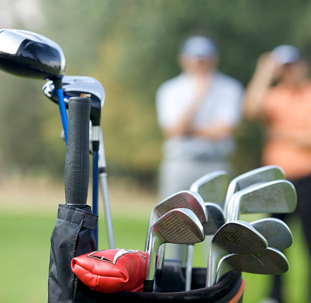 istock Golf clubs in bag at golf course 471951202