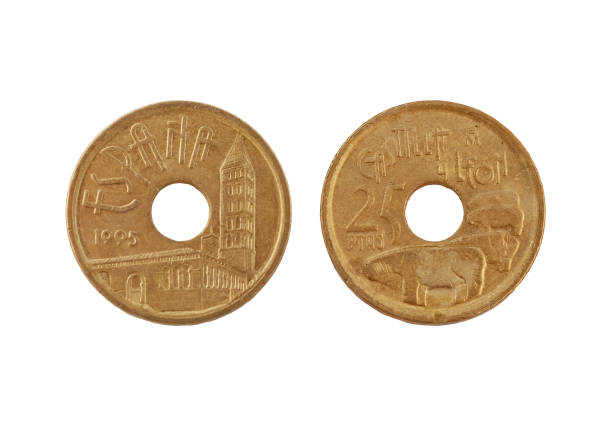 istock 25 pesetas coin isolated on white background 471952209
