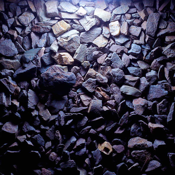 purple texture gravel stones in the evening