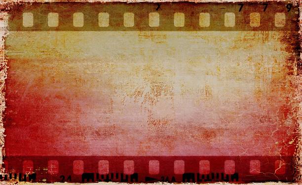 istock Vintage red film strip frame 471953699