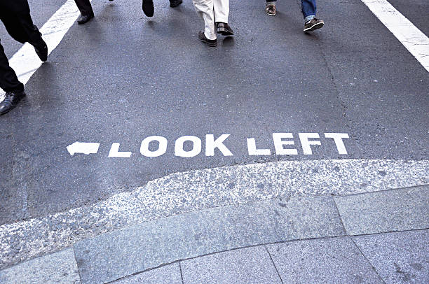 istock LOOK LEFT sign on the street 471954003