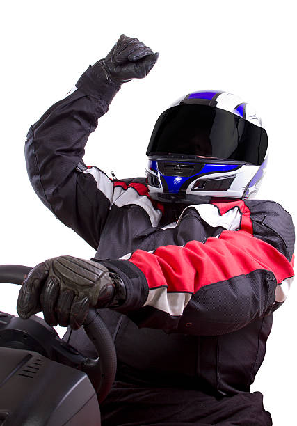 istock Racer Wearing a Helmet and Red Protective Gear 471955341