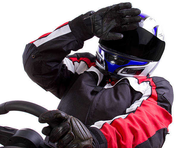 istock Racer Wearing a Helmet and Red Protective Gear 471955355