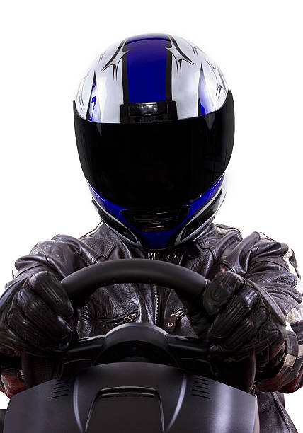 istock Racer Wearing a Helmet and Leather Protective Gear 471955875