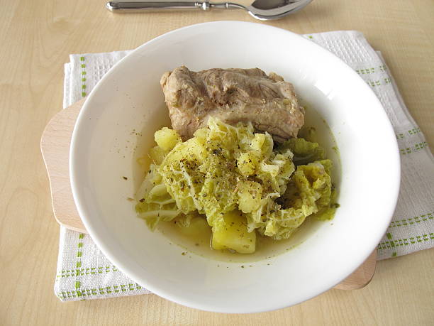 istock Savoy cabbage stew with pork ribs 471956620