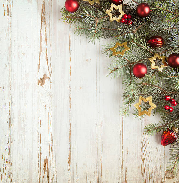 istock Christmas decoration on old wooden board 471957035