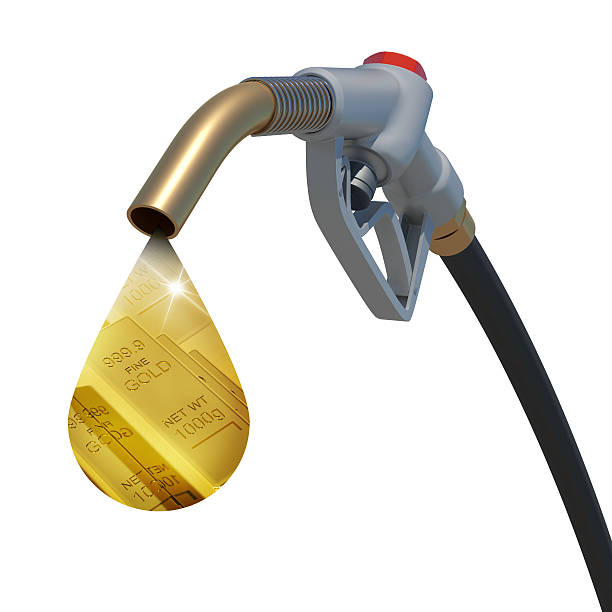 istock Gold bars in the drop weeping from hose tube 471957374