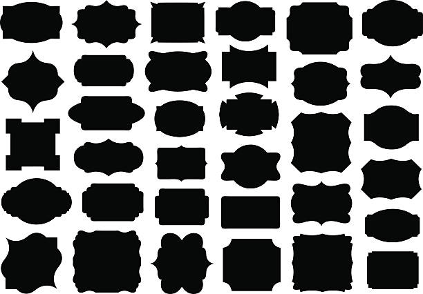 Set of different labels Set of different labels isolated shape stock illustrations