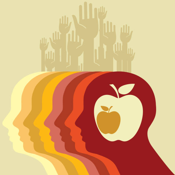 Head and apple Vector - Head and apple - Illustration brain eater stock illustrations